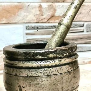 Antique Brass Mortar.