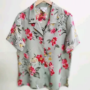 Green Floral Shirt Size-42