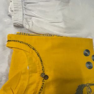 Yellow Kurta Trouser Set