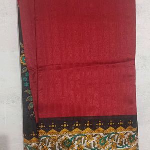 New Standard Red Saree With Black Border