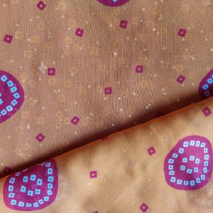 Bandhani Printed Yellow Saree