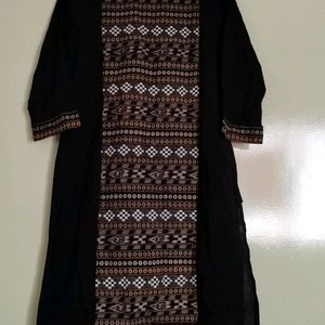 Black And Jacquard Fabric Kurti New