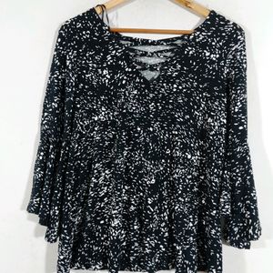 Lily Morgan  Black Printed Top (Women's)