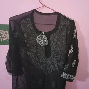 Black Chikankari Kurti