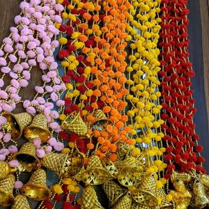 💥Diwali Offer💥Set of 10 Pompom Bell Wall Hanging