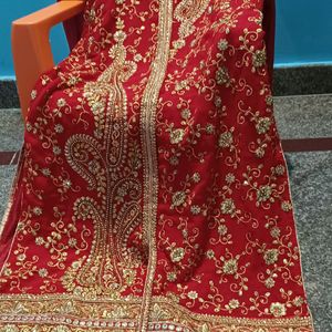 Heavy bridal red dress with  very good detailing a