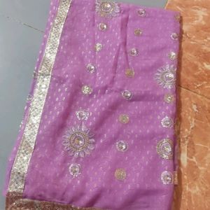 Lavender Chamki Sarees