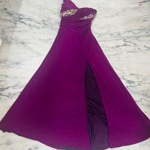 Purple Color One Shoulder Dress