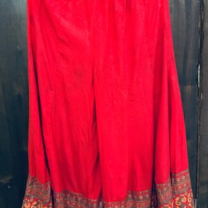 Red Kurta And Plazo Set For Women