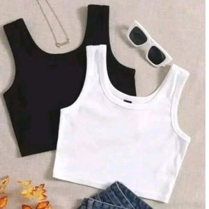 White N Black Crop Top