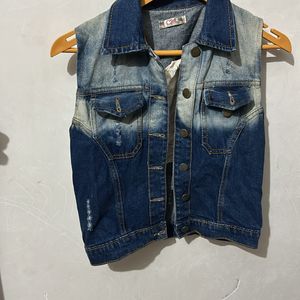 Denim Jacket Half Sleep