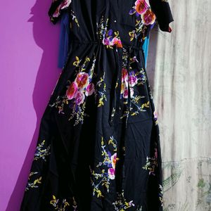 Long Flower Printed Dress