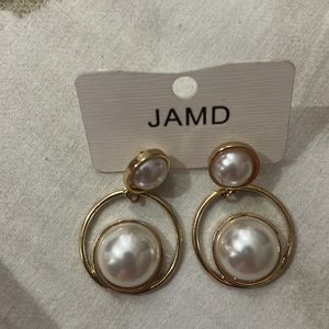 Pearl Drop Gold Plated Earrings