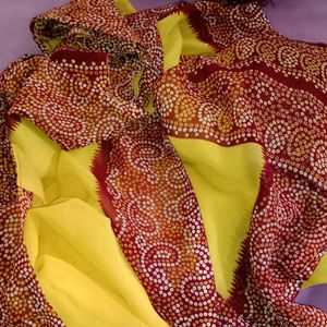 Yellow Colour Saree Georgette