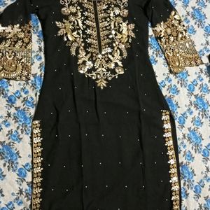 New/Unused Black Embroidered Sharara Set