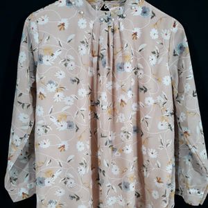 Light Peach Floral Printed Top ( Women's )