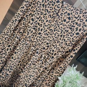 Tiger Printed Dress Of Short Lenght