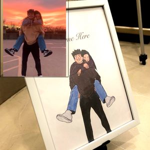 Cute Custom Family Portrait In Frame