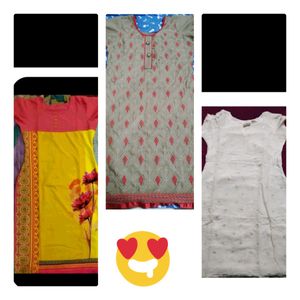 Beautiful Straight Kurtis Set Of 3