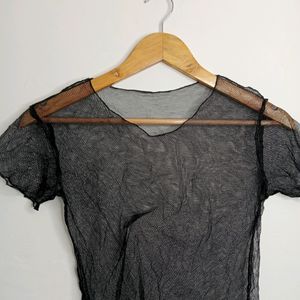 Black Casual Crop Top (Girl' s)