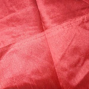 Red Cotton Silk Pant With Thread