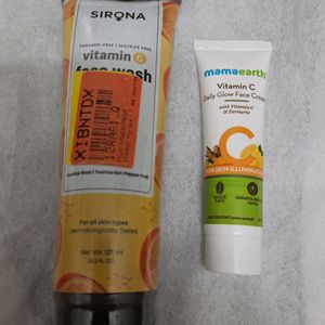 Sirona Brightening Facewash & Mamaearth Glow Cream