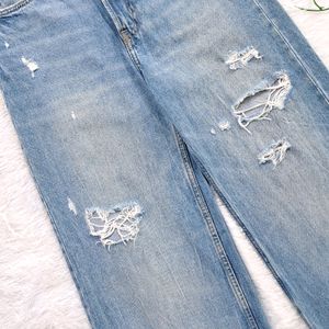 H&M Ripped Wide Leg Jeans (25-26)