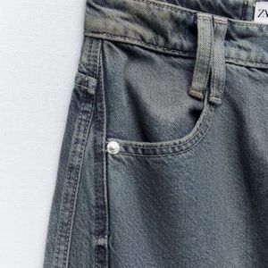 ZARA Mid Rise TRF Multipocket Denim Cargo