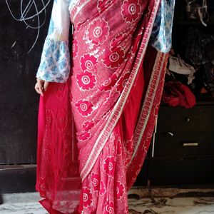 Heavy Multi Sequence Work Saree