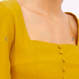 Mustard Yellow Square Neck Shirt