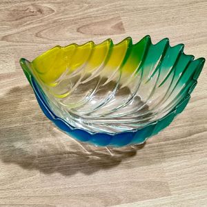 MIKASA WALTHER GLASS LEAF SHAPED WEST GERMANY BOWL