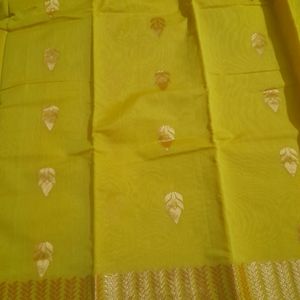 Grand Yellow Saree with Zari Work