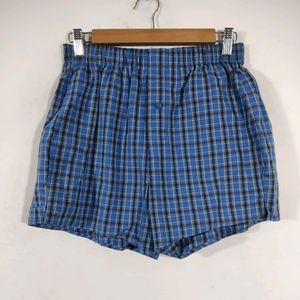 Mark & Spencer Blue Checkered Unisex Boxer