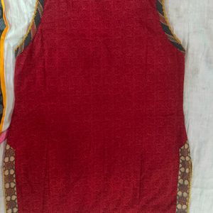 Eyecather Beautiful Embroiderd Maroon Cotton Cloth