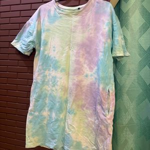 Tie And Dye Cotton Short Dress