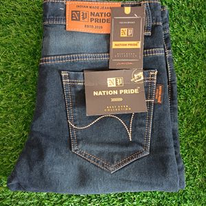 Men's Navy Blue Denim Jeans For Festival