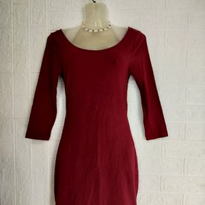 Maroon Bodycon Dress