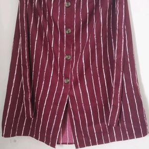 Maroon Striped Skirt