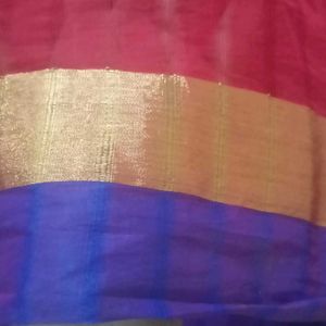 Red Chanderi Cotton Saree