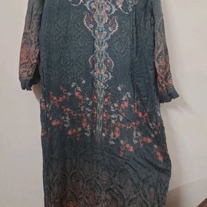 Charcoal Kurta With Lining