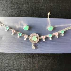 AD Necklace Set With Earings