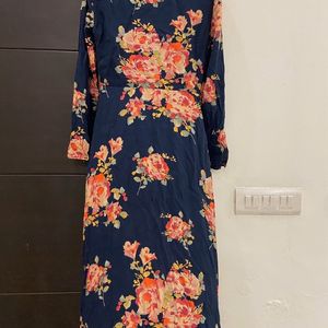 Zara Floral Midi Wrap Dress