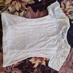 Women's White Net Top