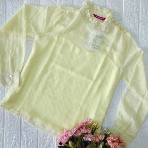 Korean pastel yellow top