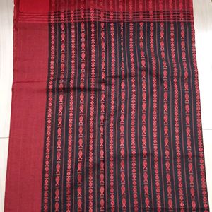 Begumpuri Khadi Saree (Red ♥️ Black 🖤)