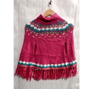 High Neck poncho For girl's