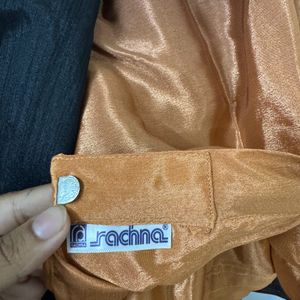 RACHNA Poly Chiffon Brown Ombre Saree