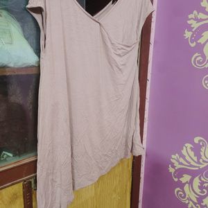 Light Pink Stylish Assymetrical Top