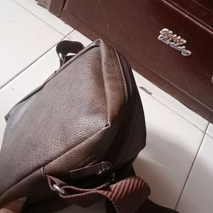 Brand New Leather Brown Small Cross Body bag