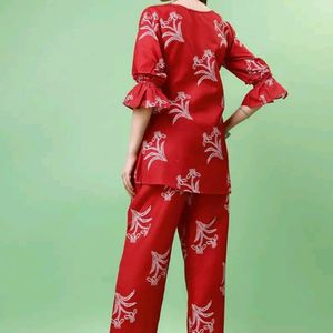 Floral Printed Flared KurtaPlazo Set